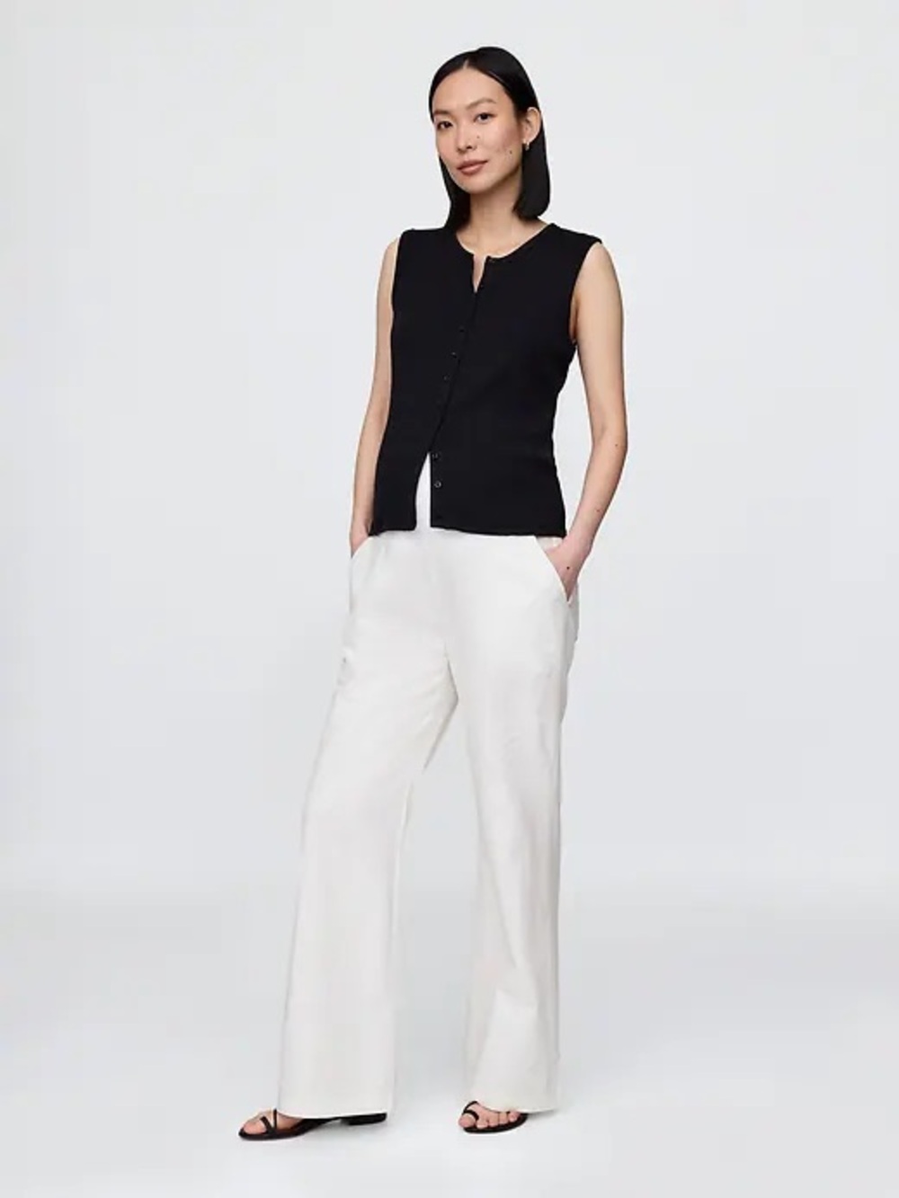 Gap Maternity Full Panel Linen-Blend Pants -Size Large